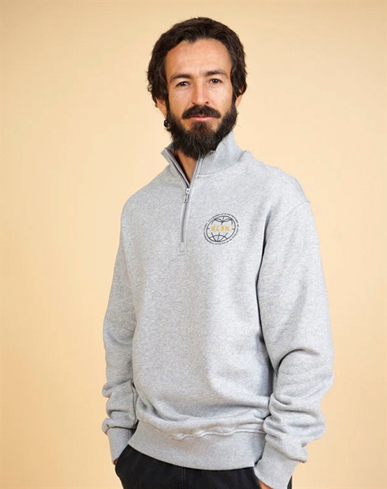 Statement Globe CH Men's Halfzip - Grey Melange